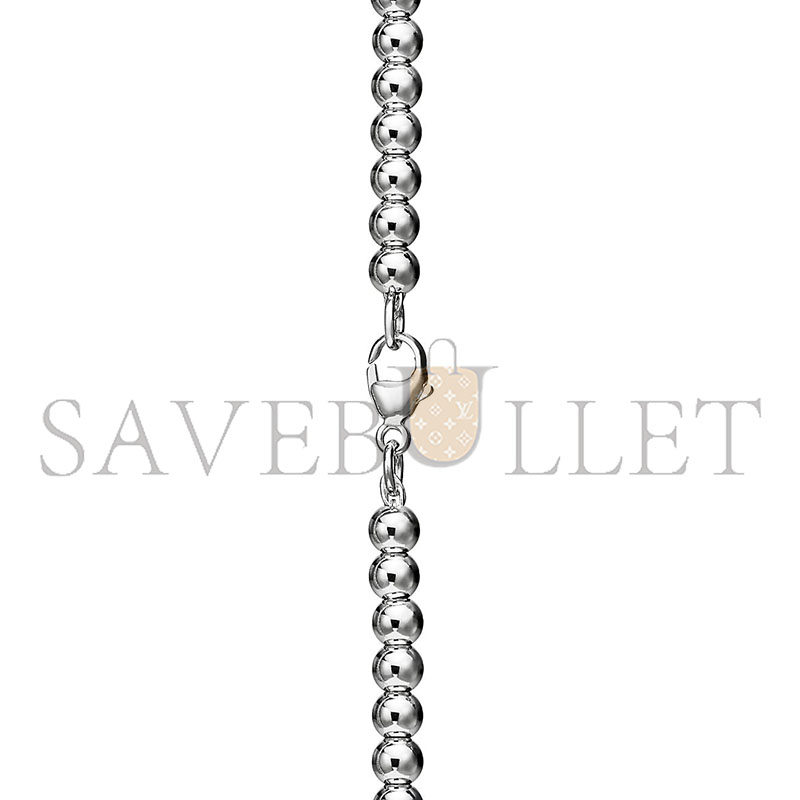 TIFFANY HEART TAG BEAD NECKLACE IN SILVER WITH A DIAMOND, SMALL 70923513